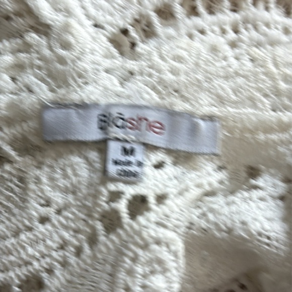 Vintage 90s elegant sleeveless top medium white crochet lace coquette angelic - Picture 10 of 11